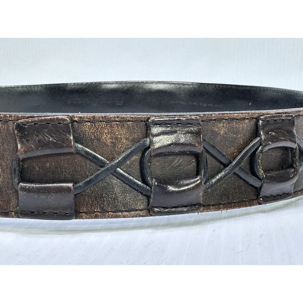 Tommy Bahama Top Grain Leather Braided Woven Belt 1102TM51-001  Size 40